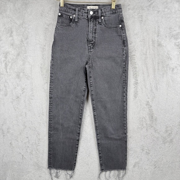 Madewell Denim - Madewell Jeans Womens 23 Gray High-Rise The Perfect Vintage Straight Leg Raw Hem